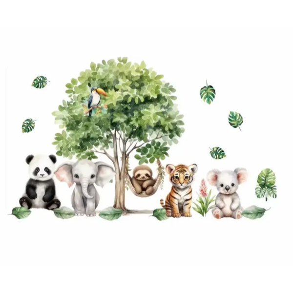 Sticker-Arbre-et-Animaux-Jungle