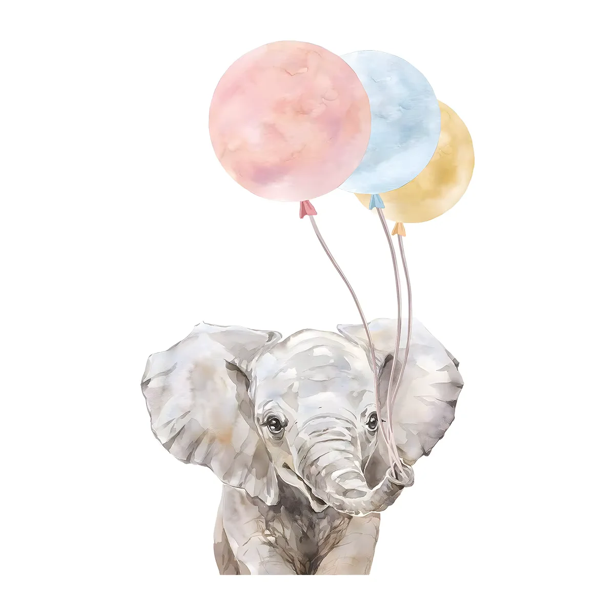 Sticker bébé Eléphant et ballons