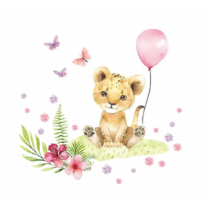 Sticker bébé Léopard et fleurs