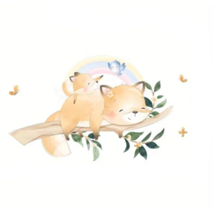 Stickers Maman Renard et bébé