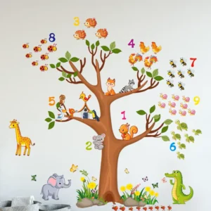 Sticker Arbre des Animaux chiffres