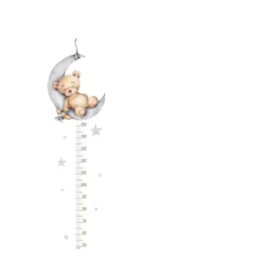 Sticker Toise Ourson sur lune