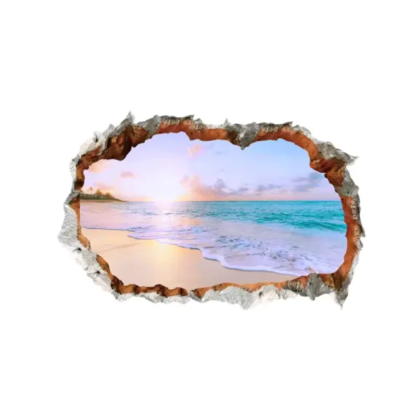 Sticker Trompe l'oeil 3D Vue sur mer