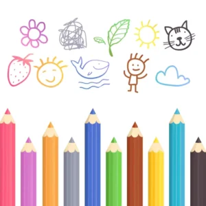 Sticker enfant Crayons de couleurs