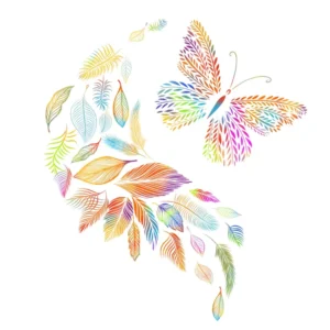 Stickers maison Papillons feuilles