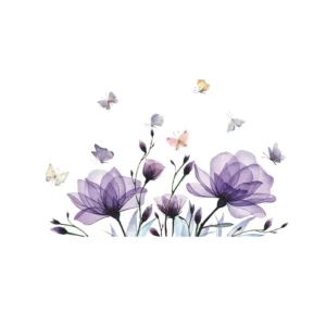 Sticker Fleurs et papillons