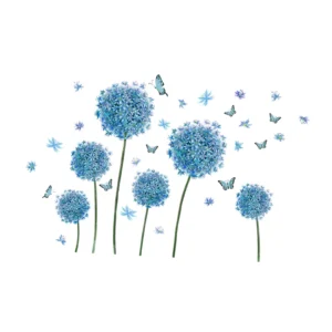 Sticker Pissenlits papillons bleus