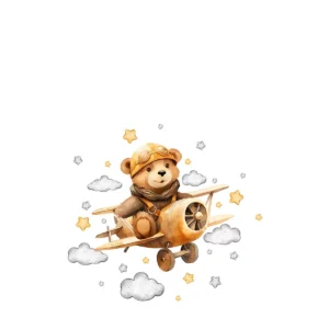 Sticker enfant Ourson aviateur