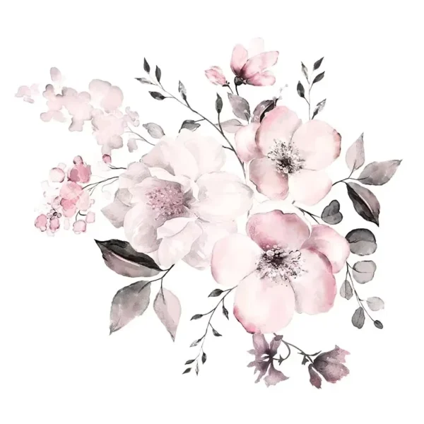 Stickers maison Fleurs roses