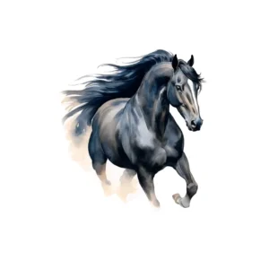 Sticker Cheval noir au galop