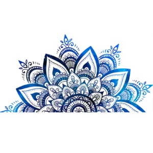 Sticker Mandala fleur de lotus bleu