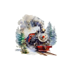 Sticker Train à vapeur rouge