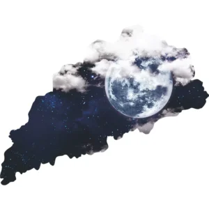 Sticker Vue sur lune nuageuse