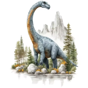 Sticker enfant Dinosaure et forêt