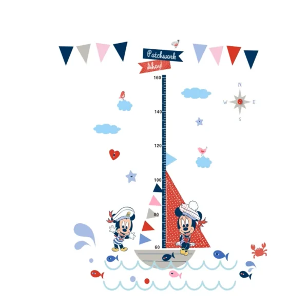 Sticker-toise-Mickey-Minnie-bateau