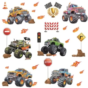 Stickers garçon Monster trucks