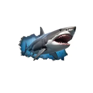Sticker 3D Requin blanc
