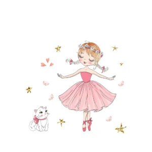 Sticker Danseuse étoile et chat