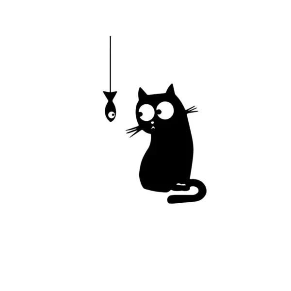 Sticker drôle Chat poisson d'avril