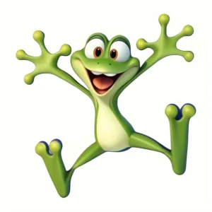 Sticker Grenouille verte joyeuse