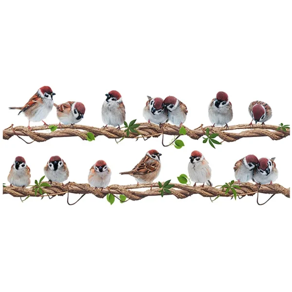 Stickers muraux Oiseaux alignés