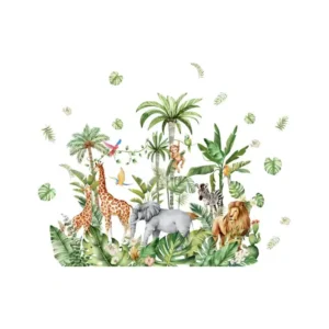Sticker Animaux sauvages et feuillages