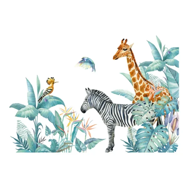 Sticker fresque Animaux de la jungle
