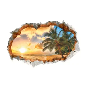 Sticker mural 3D Plage tropicale