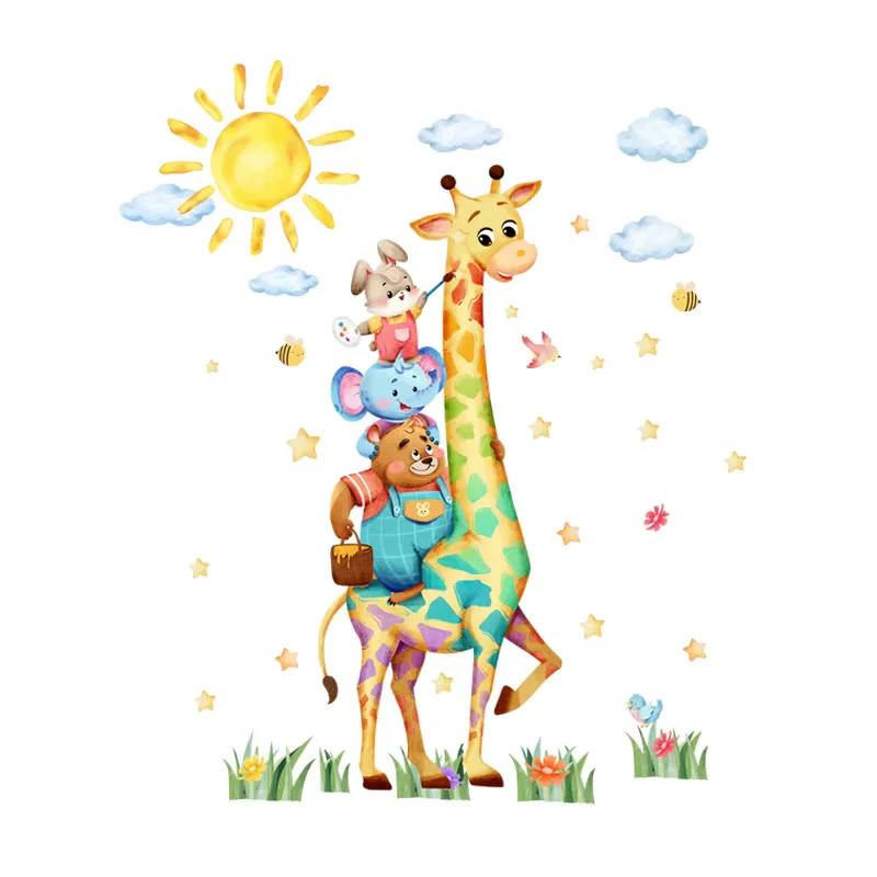 Sticker enfant Girafe et ses amis