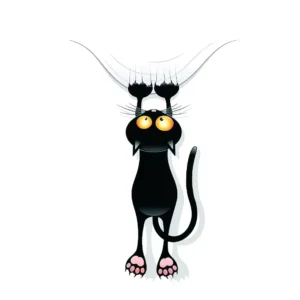 Sticker humoristique Chat suspendu