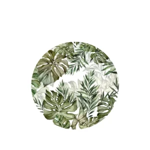 Sticker rond Feuilles vertes