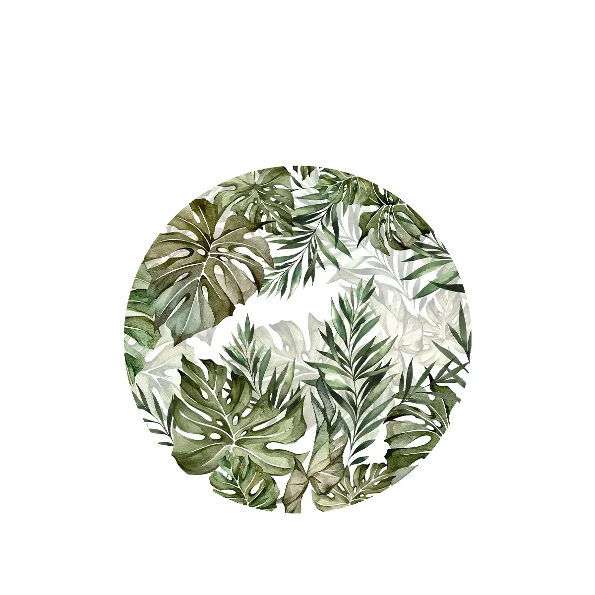Sticker rond Feuilles vertes