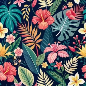Papier peint autocollant Fleurs tropicales
