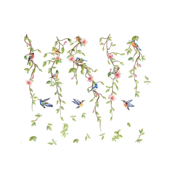 Stickers Oiseaux acrobates sur lianes