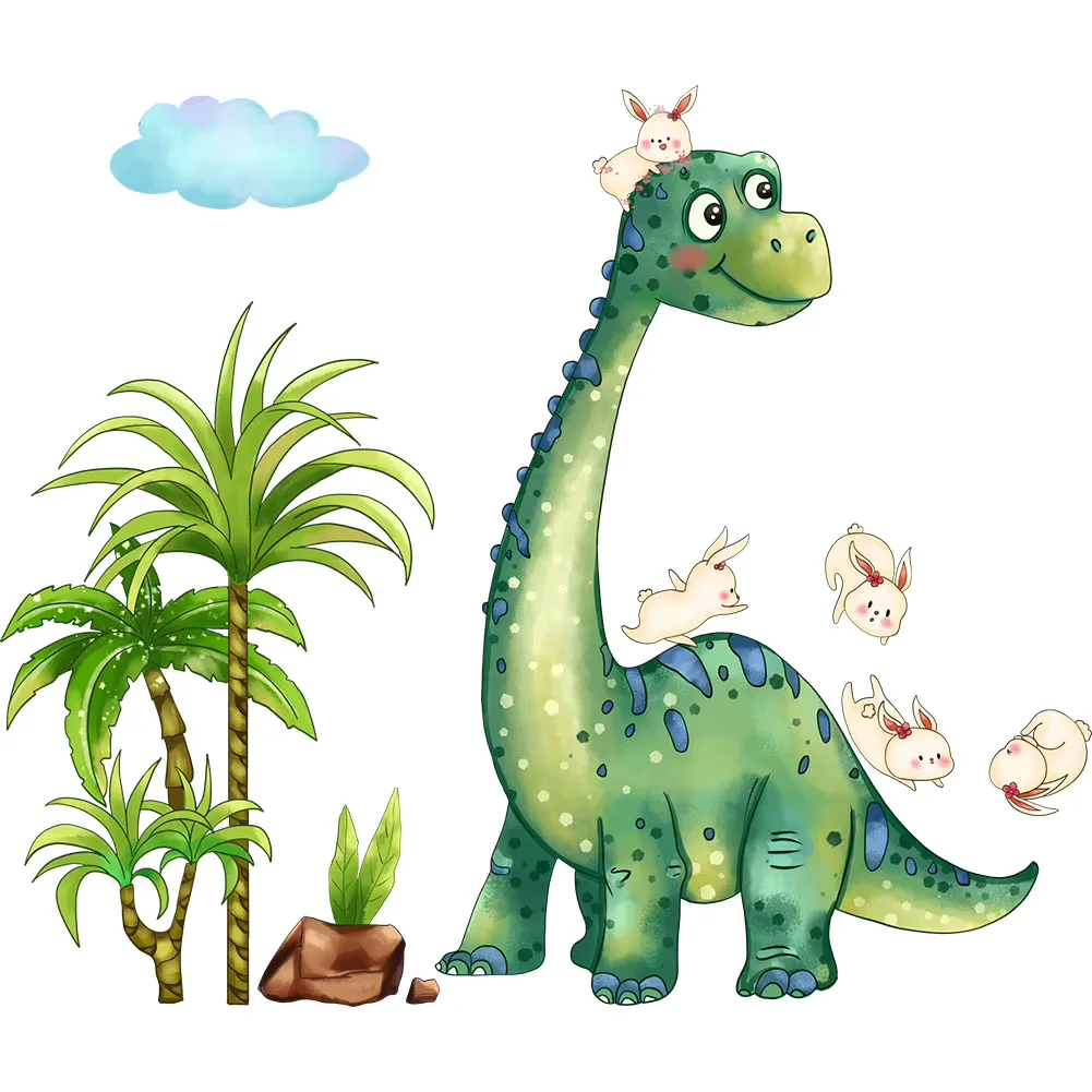 Stickers enfant Dino Toboggan et Lapins Joueurs