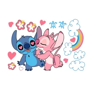 Stickers enfant Stitch et Angel amoureux
