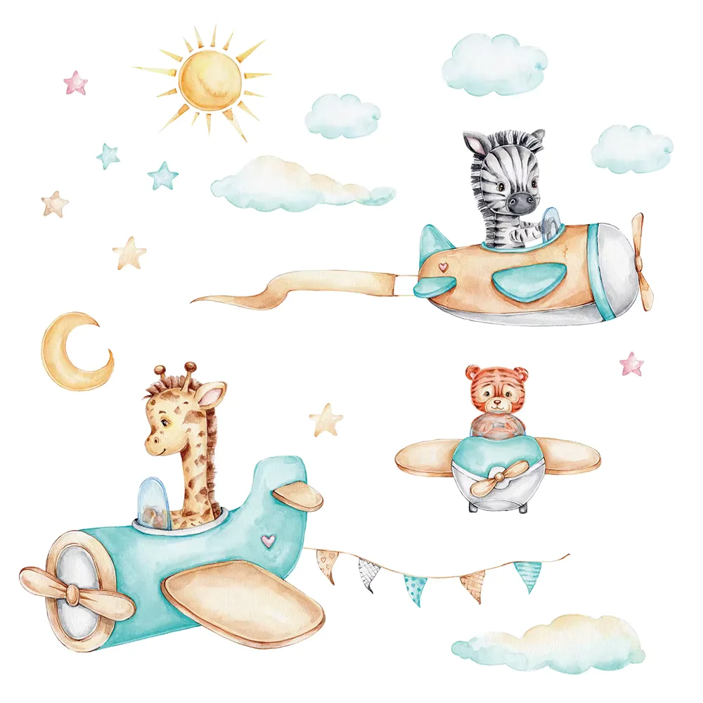 Stickers enfant - Bébés animaux pilotes