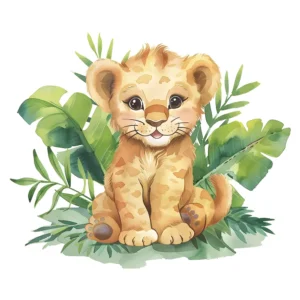 Sticker chambre enfant – Animal sauvage mignon